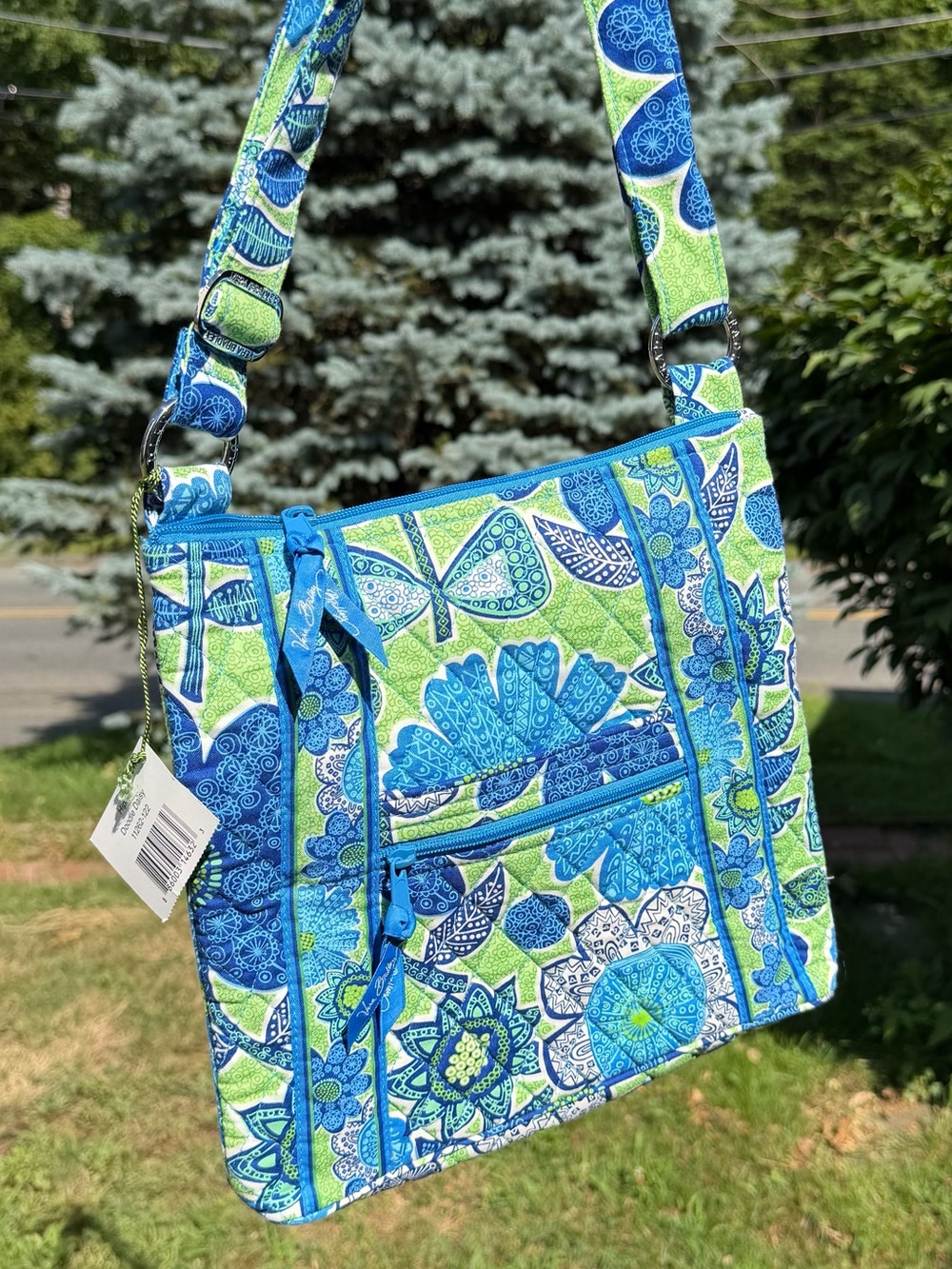 Vera Bradley Hipster Crossbody Doodle Daisy NWT Retired Blue Green Floral Purse